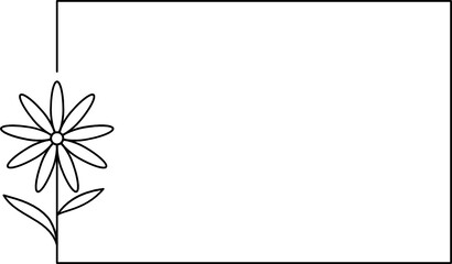 Obraz premium Wildflower Square frame line art illustration