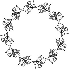 Leaf Branch Wedding Wreath Circle Frame