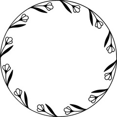 Leaf Branch Wedding Wreath Circle Frame