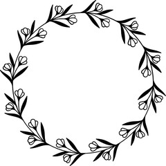Leaf Branch Wedding Wreath Circle Frame