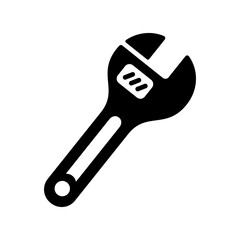 Adjustable spanner vector glyph icon. Construction, repair