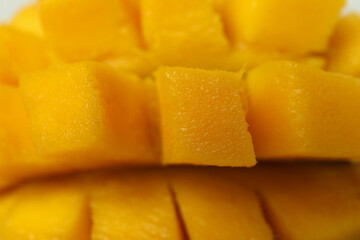 Ripe mango fruit, close up and selective focus