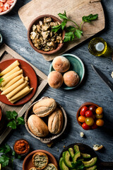 ingredients to prepare vegan appetizers