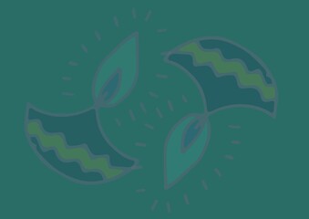 Obraz premium Digitally generated image of colorful decorative lamp design against green background