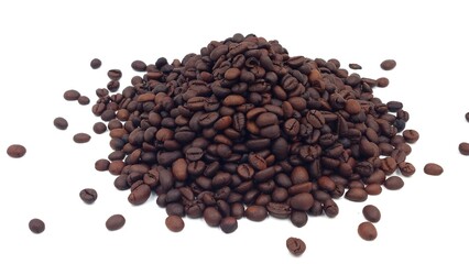coffee beans on isolated white background