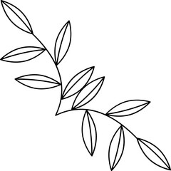 Leaf Plant Line Art Illustration