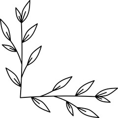 Leaf Plant Line Art Illustration