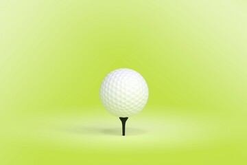 3 golf balls with red flag on green background