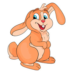 Animal character funny rabbit in cartoon style