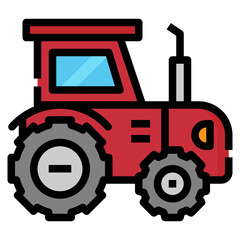 tractor line icon