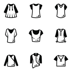 Pack of Clothes Glyph Icons 

