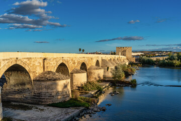 Roman bridge with Calahorra Tower in Cordoba, Andalusia, Spain