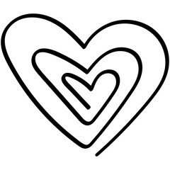 Vector illustration Heart shape icon Hand drawn doodle style