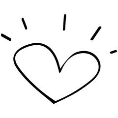 Vector illustration Heart shape icon Hand drawn doodle style