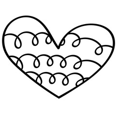 Vector illustration Heart shape icon Hand drawn doodle style