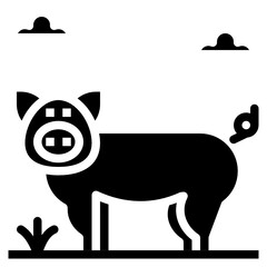 pig glyph icon