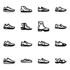 Pack of Sandals Glyph Icons 

