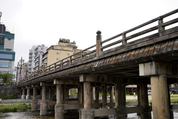 Fototapeta na wymiar Kamogawa river in Kyoto.