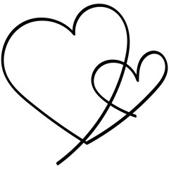 Vector illustration Heart shape icon Hand drawn doodle style