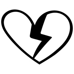 Vector illustration Heart shape icon Hand drawn doodle style