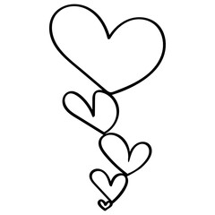 Vector illustration Heart shape icon Hand drawn doodle style