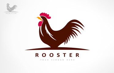 Chicken logo vector. Rooster head. Chef design.
