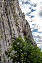 Steep rocky cliffs of Lazar's Canyon / Lazarev kanjon, the deepest and longest canyon in eastern Serbia, near the city of Bor