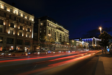 Fototapeta na wymiar Moscow night city landscape