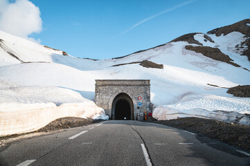 Tunnel du Col du Galibier au printemps, Savoie, France