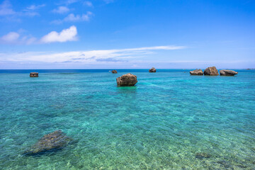 沖縄県宮古島、東平安名崎の保良漁港周辺・日本