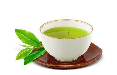 湯呑み 緑茶 飲み物 イラスト リアル 茶托 茶葉 茶柱