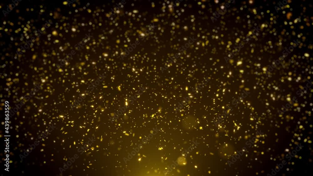 Poster abstract glowing gold glitter sparkling particles background/ 4k animation of an abstract falling go