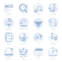 Set of Media Flat Rounded Icons 

