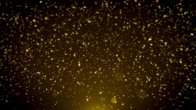 Abstract Glowing Gold Glitter Sparkling Particles Background/ 4k animation of an abstract falling gold sparkling particles with glimmer fx seamless looping