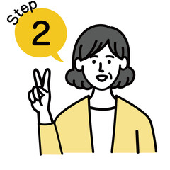 女性　ミドルエイジ 　ベクター　ポップ　ステップ　2
