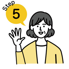 女性　ミドルエイジ 　ベクター　ポップ　ステップ　5
