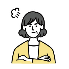 女性　ミドルエイジ 　ベクター　ポップ　怒っている
