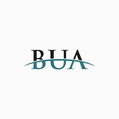 BUA initial swoosh horizon, letter logo designs vector