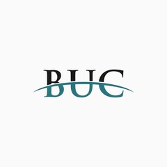 BUC initial swoosh horizon, letter logo designs vector