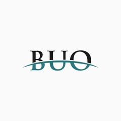 BUO initial swoosh horizon, letter logo designs vector