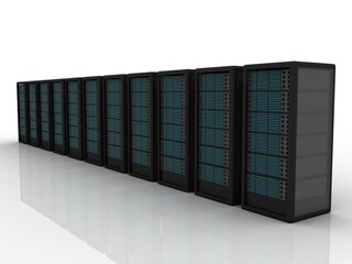 3d illustration Data center server 