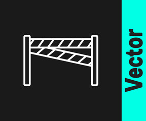 White line Crime scene icon isolated on black background. Vector