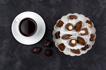 cup of coffee and chocolate