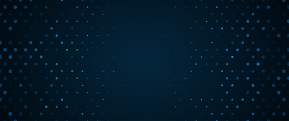 Abstract blue dotted banner background