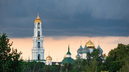 Fototapeta na wymiar The Trinity Lavra of St. Sergius in evening light (Sergiyev Posad, Russia)