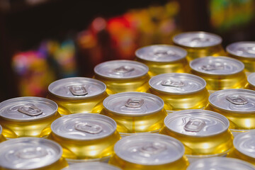 view of aluminium cans