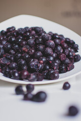 Alimentos saludables - Frutos congelados - Arandanos - Waffles