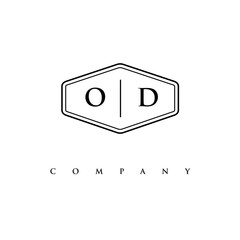 initial OD logo design vector