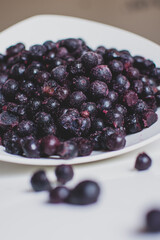 Alimentos saludables - Frutos congelados - Arandanos - Waffles