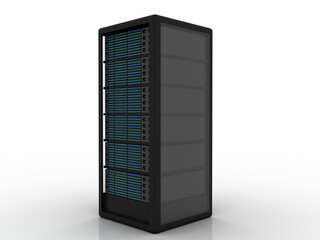 3d illustration Data center server 